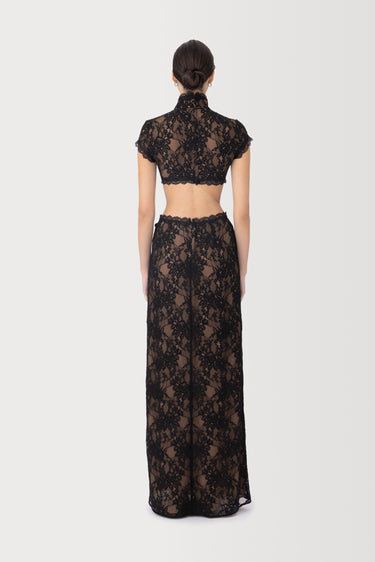 SAU LEE | Mimi Lace Maxi Skirt | Mimi Lace Maxi Skirt - Black / 00