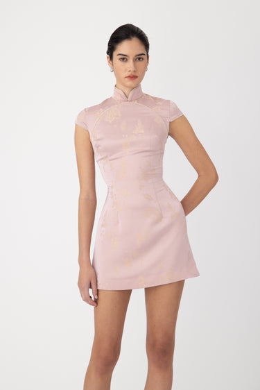 Cara Satin Jacquard Mini Dress