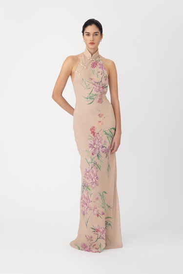 SAU LEE | Gillian Chiffon Dress | Gillian Chiffon Dress - Soft Clay / 00