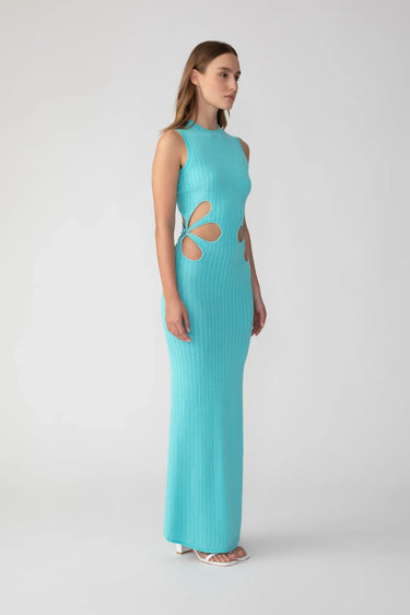 SAU LEE Daria Knit Dress - Aqua Blue / 00