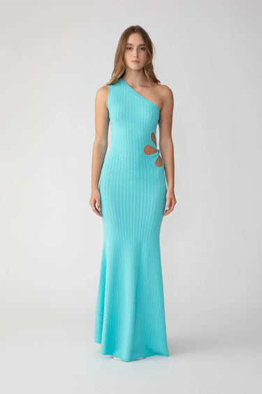 SAU LEE Dion Knit Dress - Aqua Blue / 00