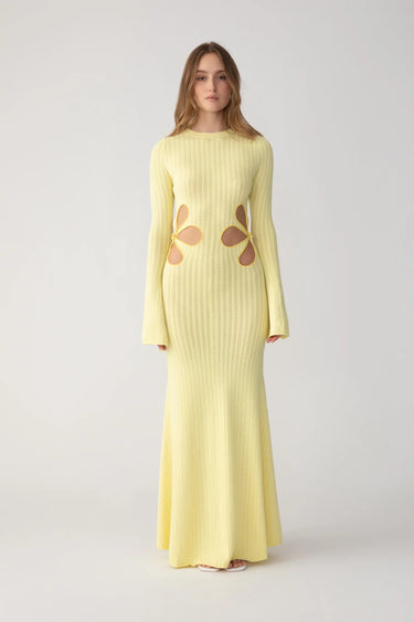 SAU LEE Destiny Knit Dress - Popcorn Yellow / 00