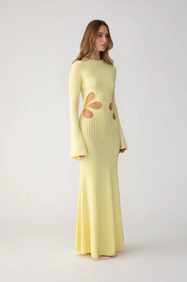 SAU LEE Destiny Knit Dress - Popcorn Yellow / 00