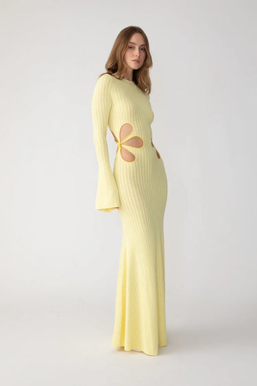 SAU LEE Destiny Knit Dress - Popcorn Yellow / 00