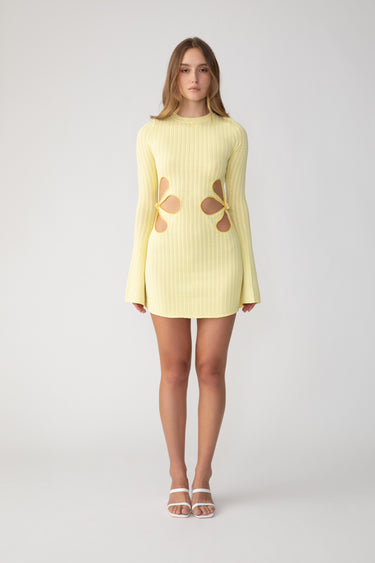 Dallas Knit Mini Dress - Popcorn Yellow / 00 Dallas Knit Mini Dress - Popcorn Yellow / 00