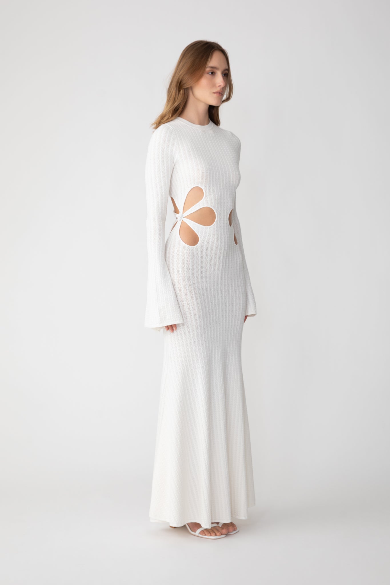 SAU LEE Destiny Knit Dress - White / 00