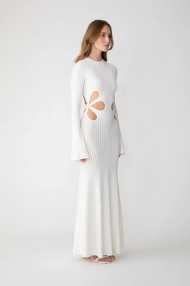 SAU LEE Destiny Knit Dress - White / 00