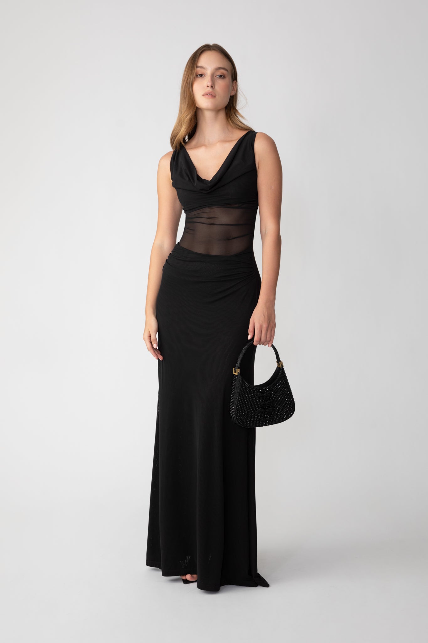 SAU LEE Kelsey Mesh Dress - Black / 00