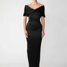 SAU LEE Paloma Satin Gown - Black / 00