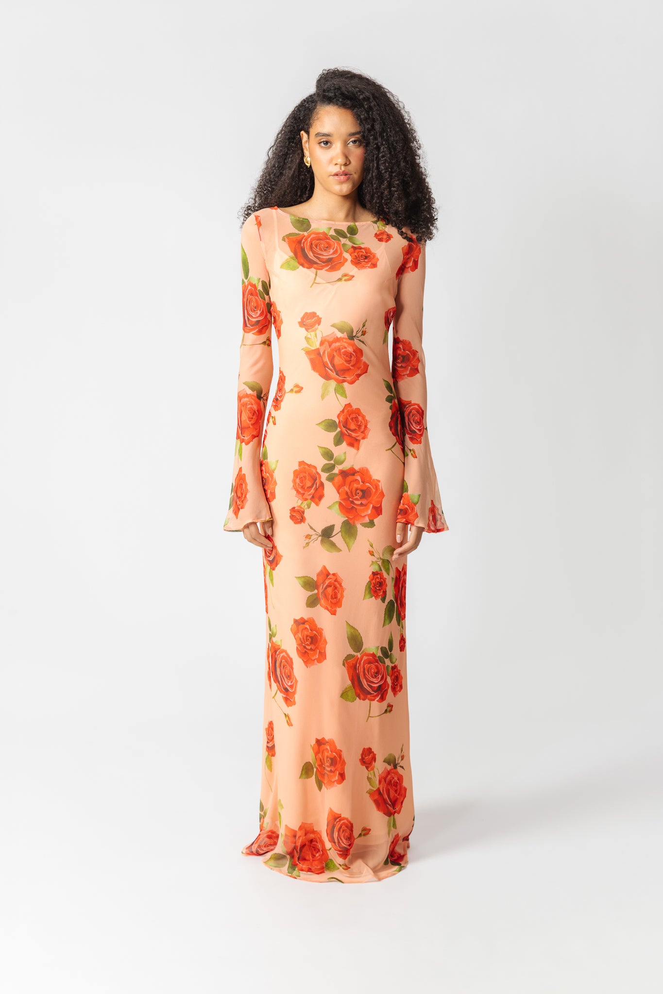 Gloria Dress - SAU LEE #color_peach multi