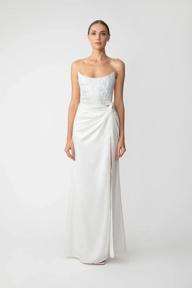 SAU LEE Julia Jacquard Gown - White / 00