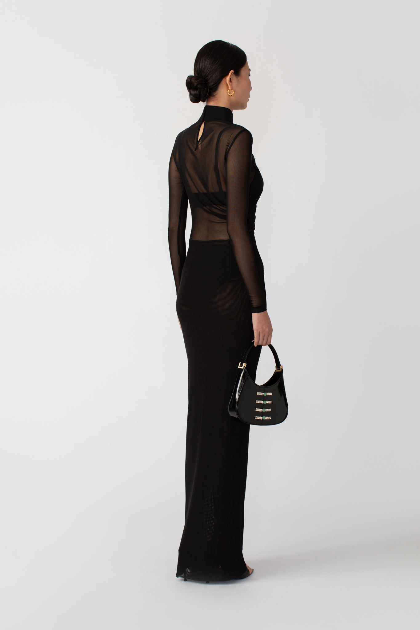 SAU LEE Kyle Mesh Dress - Black / 00