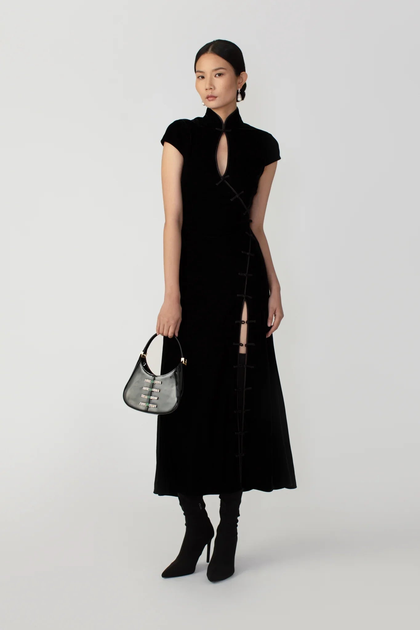 SAU LEE Vanessa Midi Dress, Black / 2 SAU LEE Vanessa Midi Dress, Black / 2
