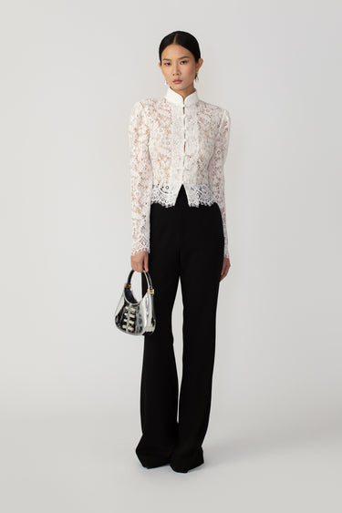 SAU LEE Roberta Lace Top - Ivory / 00