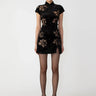 SAU LEE Violet Velvet Mini Dress - Black / 00