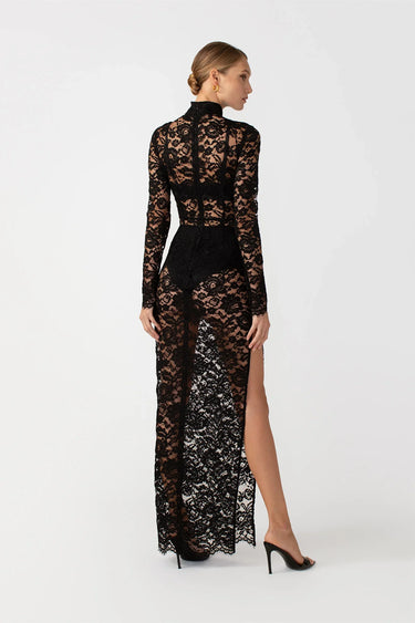 SAU LEE Rebecca Lace Dress - Black / 00