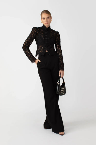 SAU LEE Roberta Lace Top - Black / 00