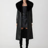 SAU LEE Simone Faux Leather Coat - Black / 00