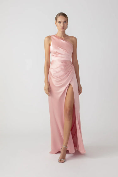 SAU LEE Pandora One-shoulder Gown - Ballerina Pink / 00
