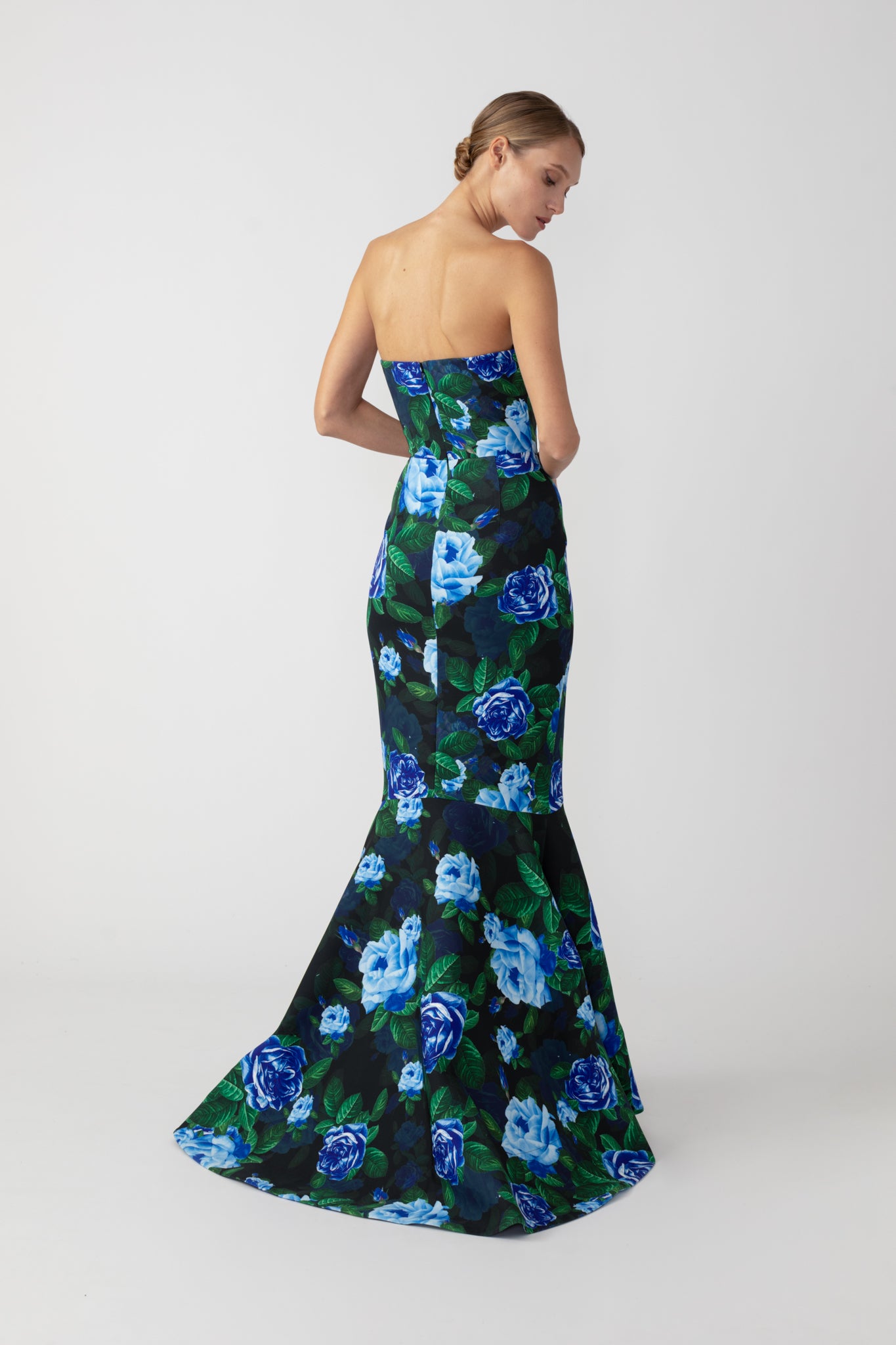 SAU LEE Winona Strapless Gown - Blue Multi / 00