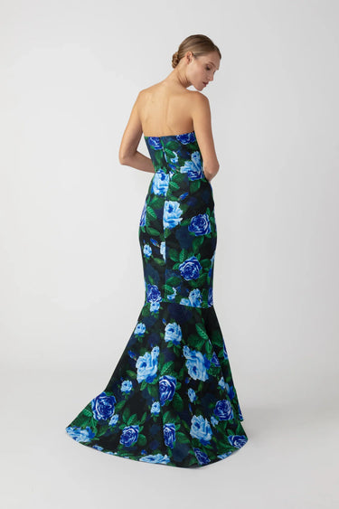 SAU LEE Winona Strapless Gown - Blue Multi / 00