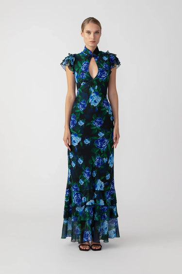 SAU LEE Gracie Maxi Dress - Blue Multi / 00