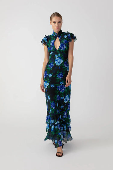 SAU LEE Gracie Maxi Dress - Blue Multi / 00