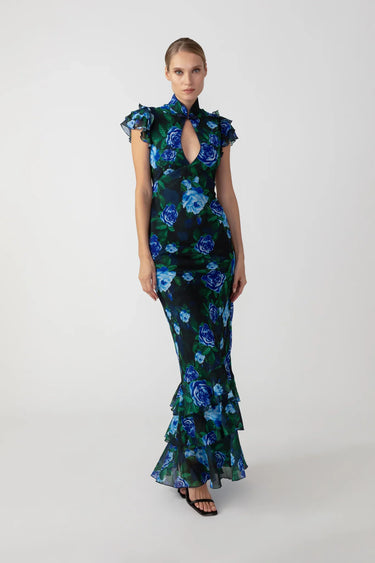 SAU LEE Gracie Maxi Dress - Blue Multi / 00