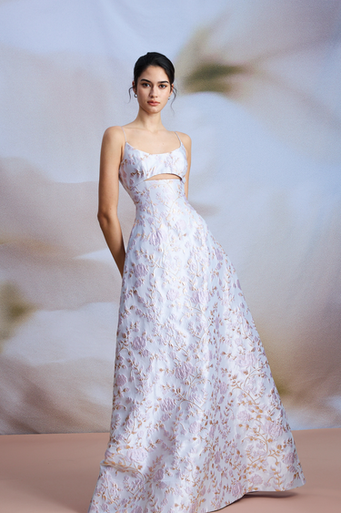 SAU LEE | Jacinda Jacquard Gown | Jacinda Jacquard Gown - Lilac Ash / 00