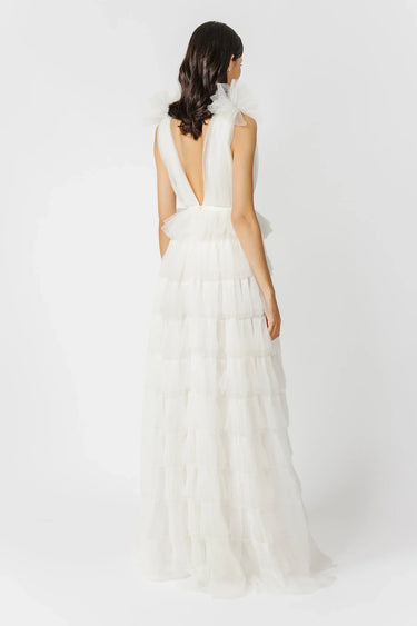 SAU LEE Sabrina Tulle Gown - White / 00