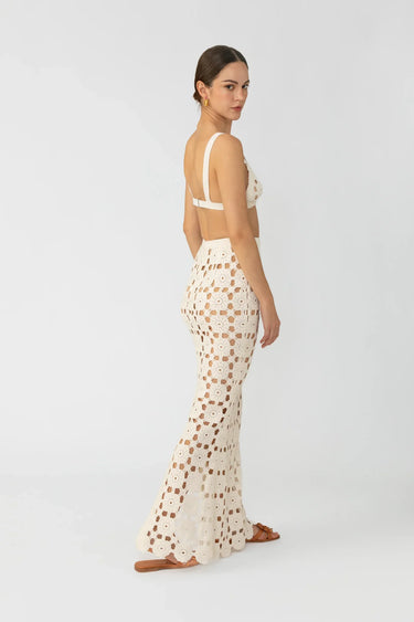 SAU LEE Myko Crochet Skirt - White / 00