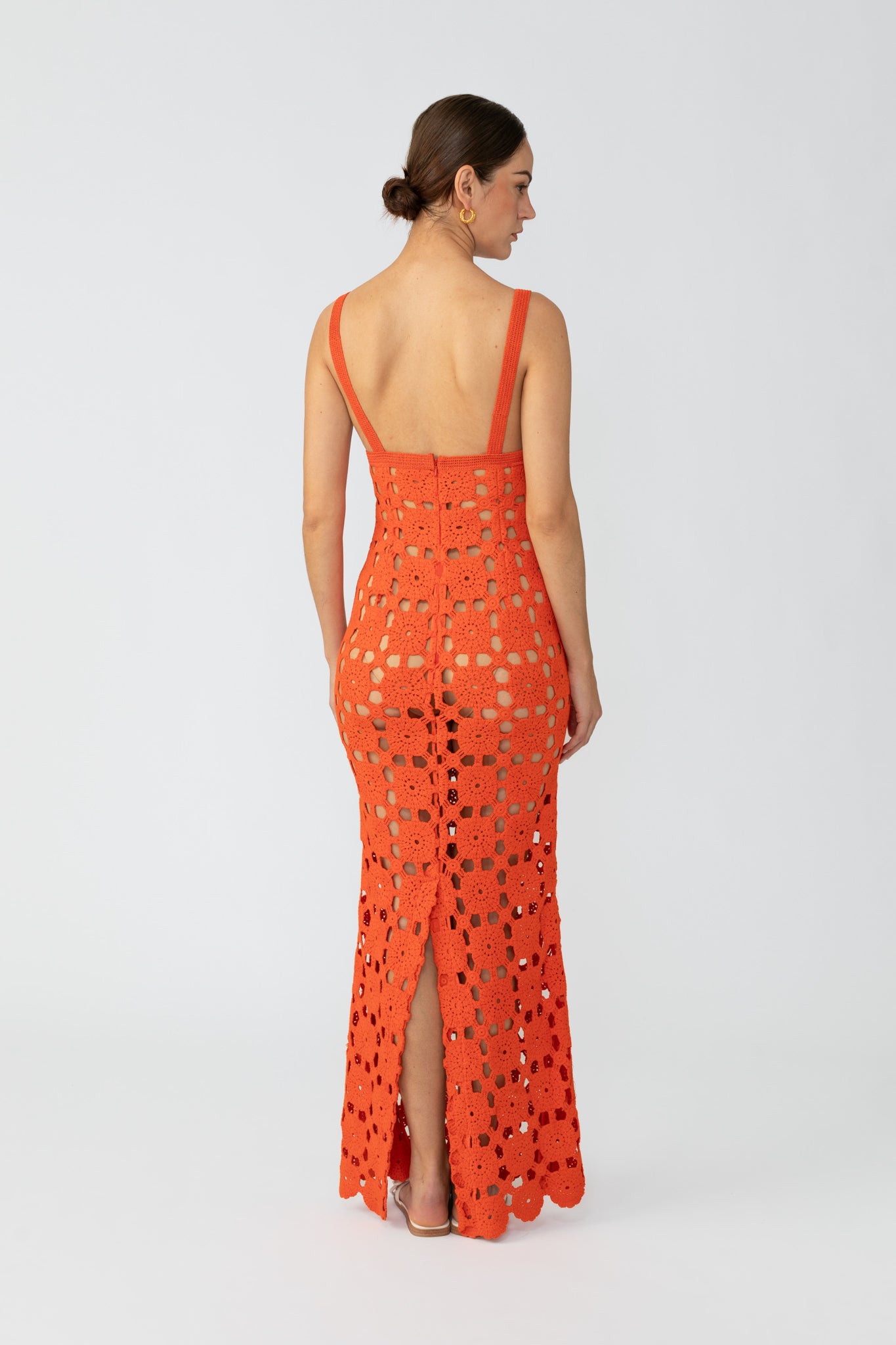 SAU LEE Mila Crochet Dress - Orange / 00