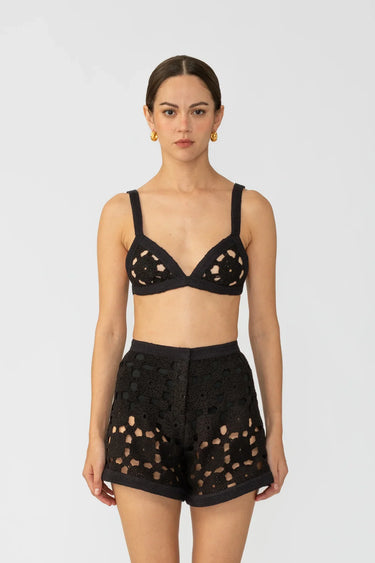 SAU LEE Myko Crochet Bralette - Black / 00