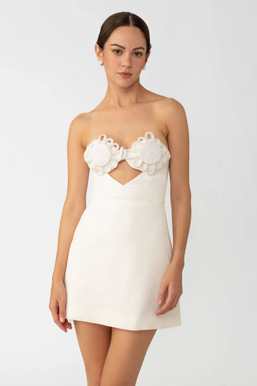SAU LEE Eve Mini Dress - White / 00