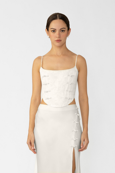 SAU LEE Nadia Corset Top - Ivory / 00