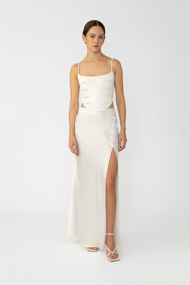 SAU LEE Nadia Corset Top - Ivory / 00