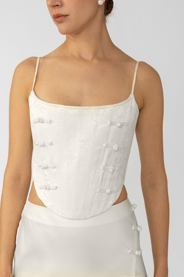 SAU LEE Nadia Corset Top - Ivory / 00