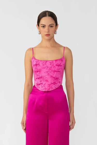 SAU LEE Nadia Corset Top - Magenta Pink / 00