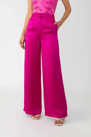 SAU LEE Padma Satin Pant - Magenta Pink / 00