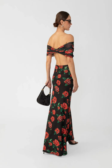 SAU LEE Katrina Maxi Dress - Black Multi / 00