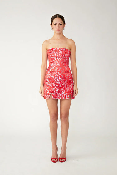 SAU LEE Jenny Strapless Mini Dress - Lucky Red / 00