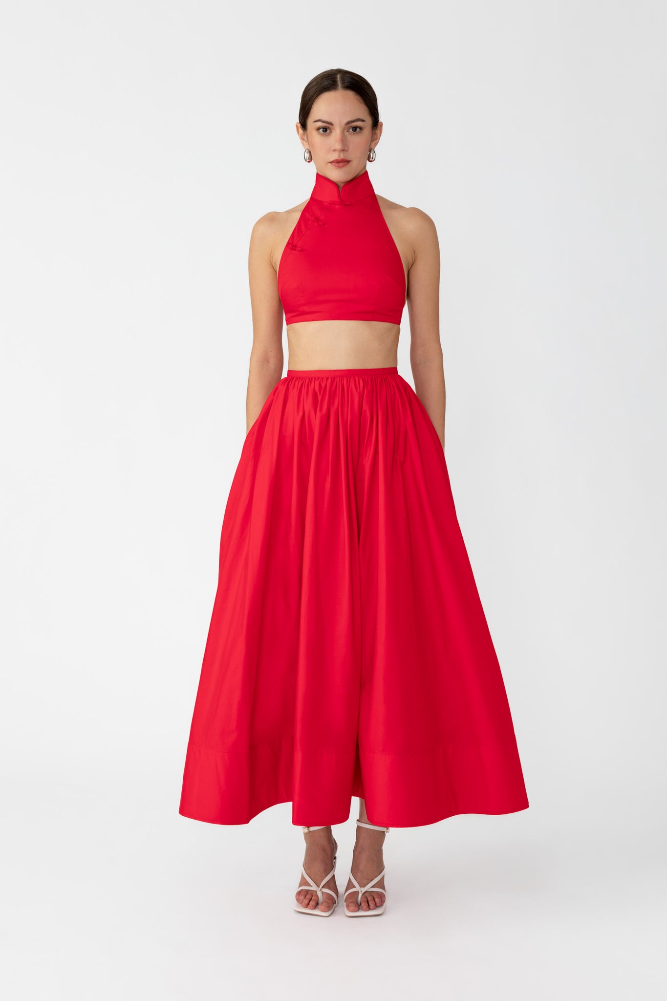 SAU LEE Hilary Sundress Set - Red / 00