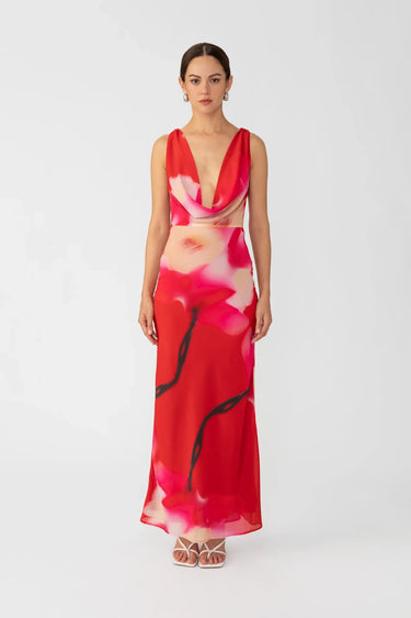 SAU LEE Katya Maxi Dress - Red Multi / 00
