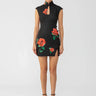 SAU LEE Raya Rosa Mini Dress - Black Multi / 00