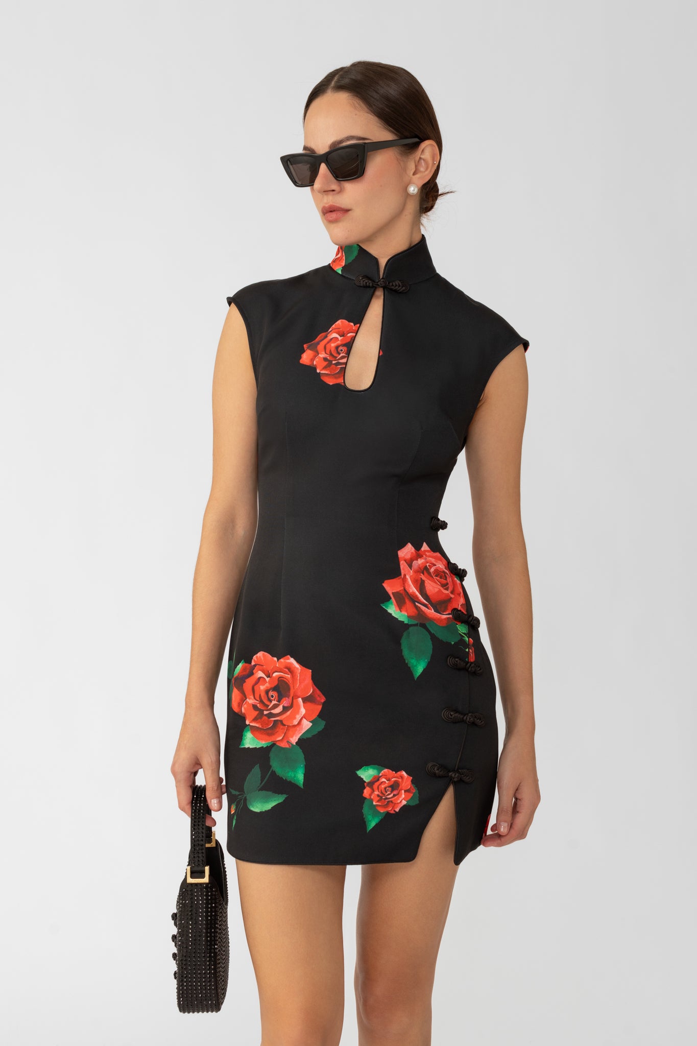 SAU LEE Raya Rosa Mini Dress - Black Multi / 00