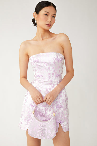 SAU LEE mini sau JACQUARD MINI BAG - Ice Pink