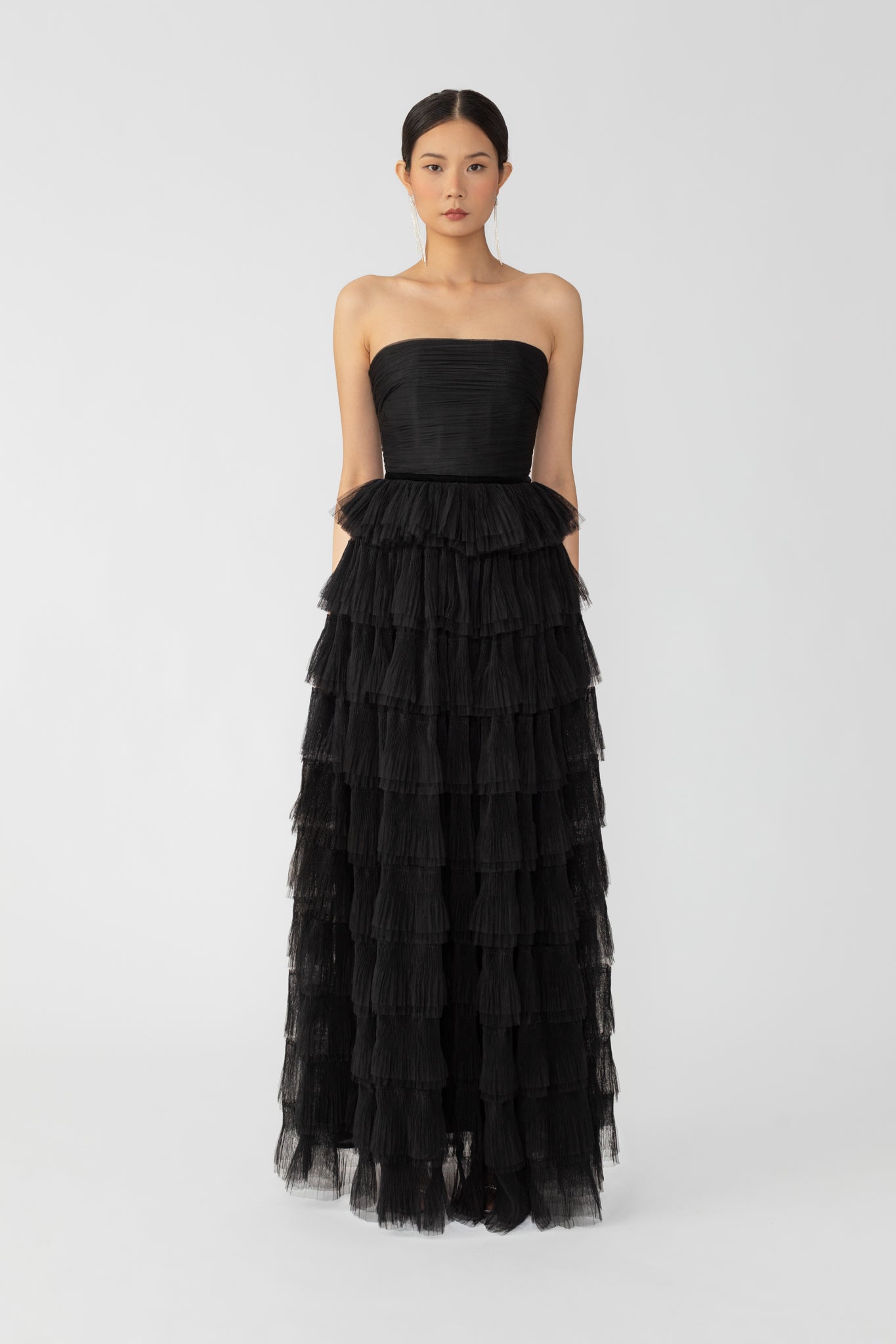 SAU LEE Scarlette Tulle Gown - Black / 00