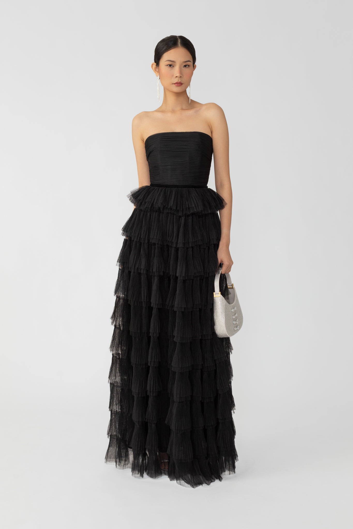 SAU LEE Scarlette Tulle Gown - Black / 00