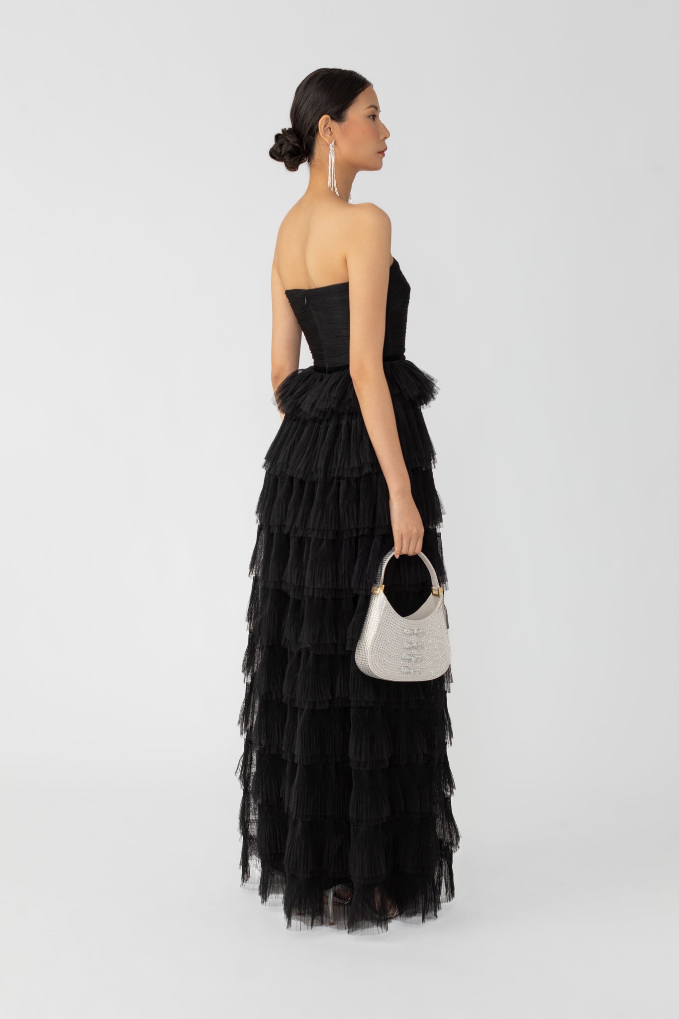 SAU LEE Scarlette Tulle Gown - Black / 00