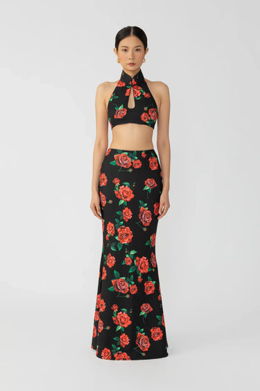 SAU LEE Riley Rosa Skirt - Black Multi / 00